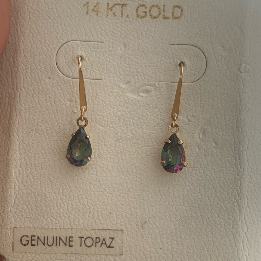 14k Gold Topaz Earrings
